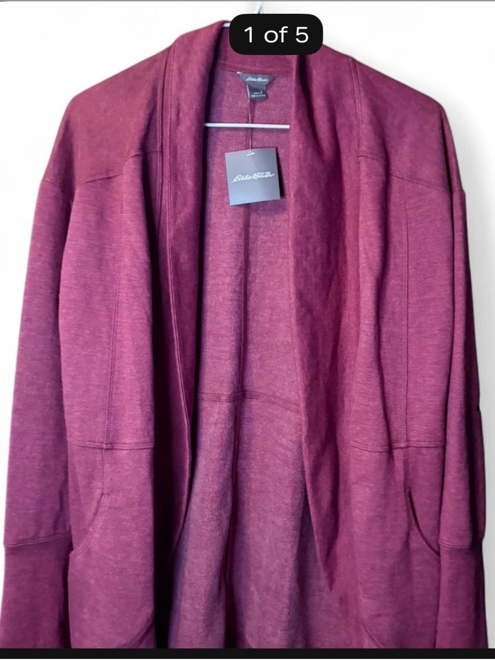 Eddie Bauer Open Draped Cardigan - Plum